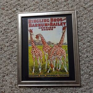 Frame Mounted Ringling Bros, Barnum & Bailey Circus Poster Reproduction.
